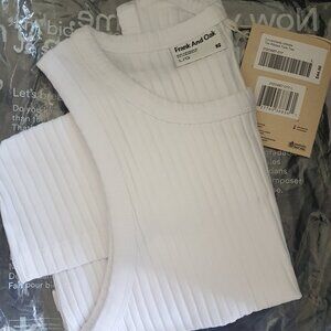 Frank and Oak ribbed tank in white